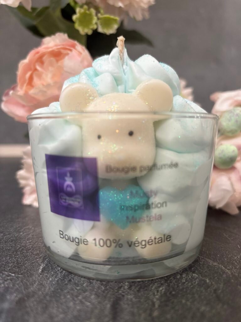 Bougie gourmande "Musty" inspiration "Mustela"