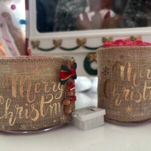 Bougie gourmande avec LED multicolore  «Noix et miel » P