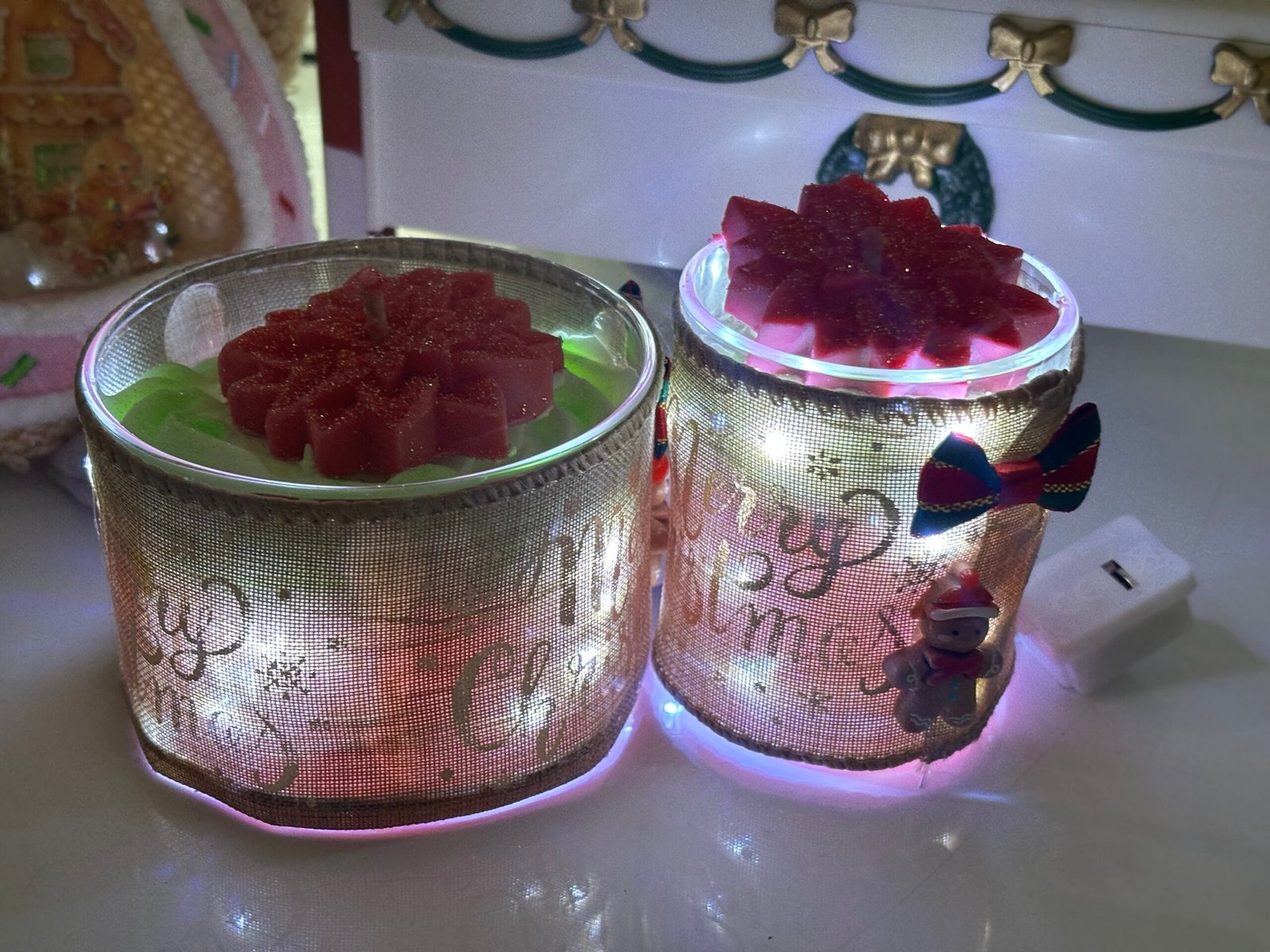 Bougie gourmande avec LED blanche « Noix et miel » G – Image 2