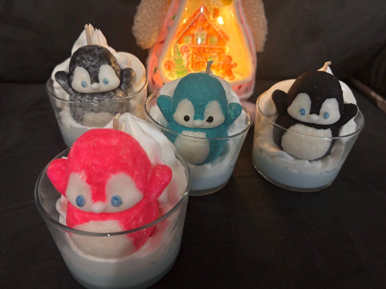 Bougie gourmande pingouin senteur «Marron glacé »