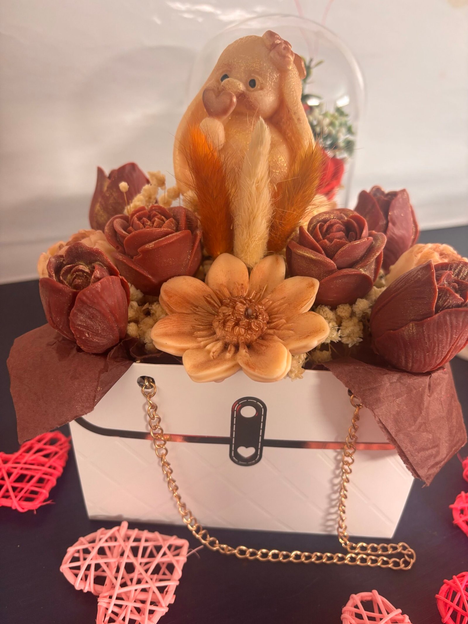 Bouquet sac à main fondants parfumés 206 inspiration « Black opium »