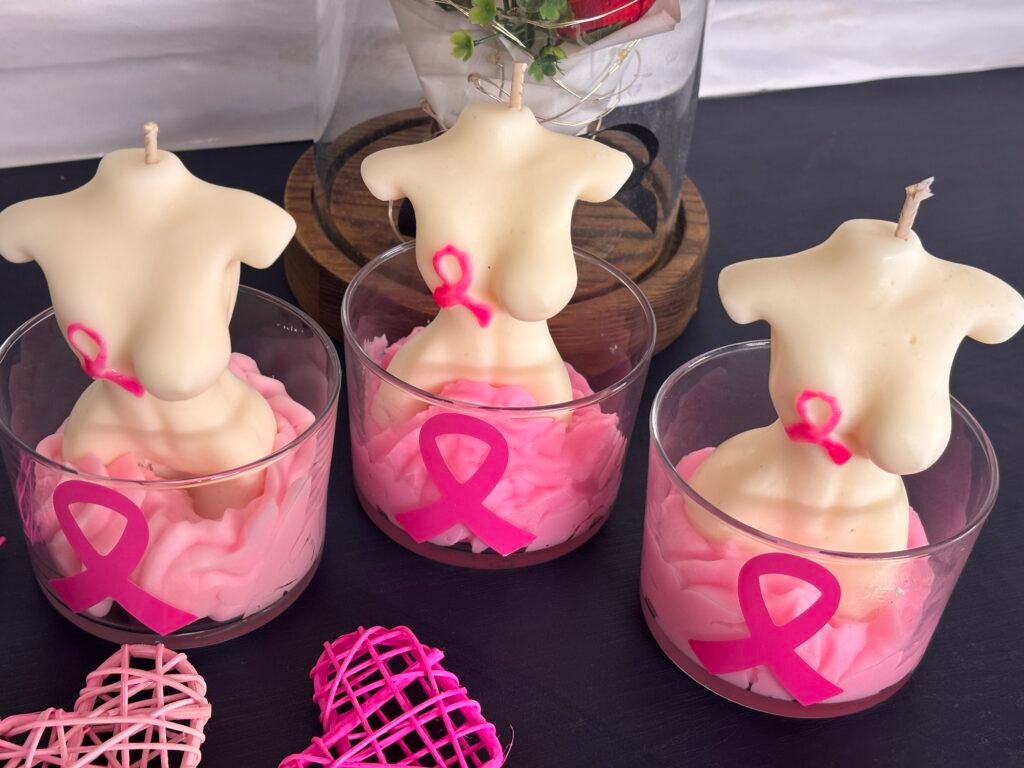 Bougie octobre rose senteur «Monoi Passion »